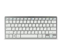 Advance - Clavier sans Fil Silencieux SMARTKEYS Blanc/Argent - Keyboard Bureautique Bluetooth Ultra Compact - Discret - Jusqu’a 10m de Fonctionnement - Compatible Pc/Windows/Tablette/Smartphone
