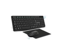 Advance - Clavier, souris et tapis de souris - sans fil - 2.4 GHz - AZERTY - Français - noir