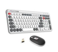 Advance Ergostyle Wireless - Kit clavier et souris sans fil USB AZERTY, RF 2,4 GHz, Souris Optique 3200 DPI, Clavier Silencieux - Blanc