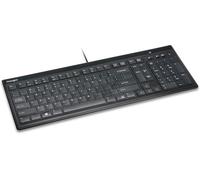 Advance Fit - Clavier fin et silencieux avec c?ble de taille normale, touches multim?dias pour le contr?le du volume et le fonctionnement Plug & Play, compatible avec Windows et Mac, noir