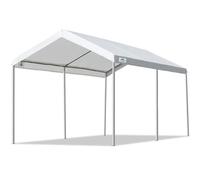 ADVANCE OUTDOOR Auvent de voiture portable robuste de 3 x 4,6 m, pour garage, fête, bateau, hauteur réglable de 2,9 m à 3,4 m, blanc