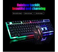 Advance|Set De Led Gaming Clavier Filaire + Souris Filaire - Professionnel Clavier Et Souris Pour Gamer - Noir