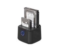 ADVANCE Station d'accueil double baie pour HDD/SSD 2.5"/3.5" SATA I/II/III, USB 3.0 (5Gbps), fonction clone hors ligne, jusqu'à 4To par baie, compatible Windows/Mac OS/Linux
