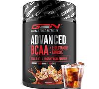 Advanced BCAA en Poudre 450 g - Acides Aminés 2:1:1 avec L-Glutamine & Taurine - BCAA Instantanés, Excellente Solubilité et Saveur - Végétalien - 30 Portions (Cola)