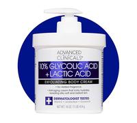 Advanced Clinicals 10 % acide glycolique + lotion hydratante à l'acide lactique avec acide hyaluronique | La crème exfoliante pour le corps AHA améliore l'apparence de la texture inégale de la peau