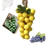 Advanced Handmade Soap, Grape Soap on a Rope, Grape Cluster Soaps, Face & Body Bath Grapes Bunch Soaps, Hanging Cold Process Decorative Fruit BarSoap (Yellow)