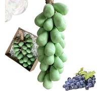 Advanced Handmade Soap, Grape Soap on a Rope, Grape Cluster Soaps, Face & Body Bath Grapes Bunch Soaps, Hanging Cold Process Decorative Fruit BarSoap (Green)