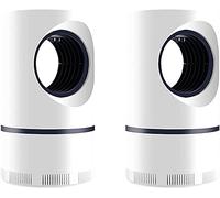 Advanced Mosquito Exterminator, Mosquito And Flies Killer Trap, Suction Fan,No Zapper, Child Safe, Waterproof, Silent Vacuum Trap with USB Power Supply and Adapter for Indoors Outdoors (White + White)