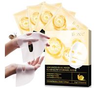 Advanced Snail Mucin Glass Glow Hydrogel Mask, Bio Collagen Real Deep Mask Overnight, Minimise Les Pores, Réduit Les Rides et Ridules, Antirides, Hydratant (4 Pièces)