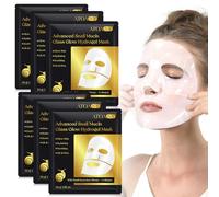 Advanced Snail Mucin Glass Glow Hydrogel Mask Collagène Real Deep Mask Overnight, Minimise les pores, Masque hydrogel pour la nuit, lisse et hydraté avec effet brillant (6 pièces)