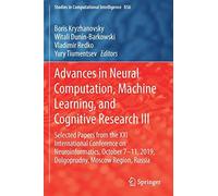 Advances In Neural Computation, Machine Learning, And Cognitive Research Iii
