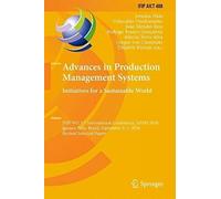 Advances In Production Management Systems. Initiatives For A Sustainable World