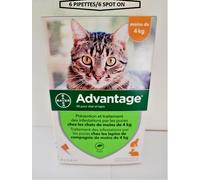 ADVANTAGE¹ 40-80 chat lapin furet 1-8 kg flea protection cat puce bte 6 spot on