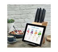 Richardson Sheffield - Bloc en bois naturel 5 couteaux de cuisine avec porte tablette - Advantage - Acier inoxydable 13 C, Finition Satinée - Inox
