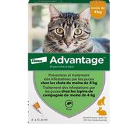Advantage, traitement anti puces pour chat Advantage 40 - 4 pipettes de 0.4 ml
