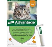Advantage, traitement anti puces pour chat Advantage 40 - 4 pipettes de 0.4 ml