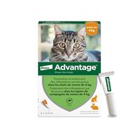 Advantage, traitement anti puces pour chat Advantage 40 - 4 pipettes de 0.4 ml