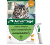 ADVANTAGE Solution Antipuce Chat Lapin 1 à 4kg 4 pipettes