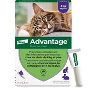 Advantage Solution Antipuce Chat Lapin +4kg 4 pipettes
