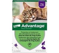 ADVANTAGE Solution Antipuce Chat Lapin 4kg 4 pipettes