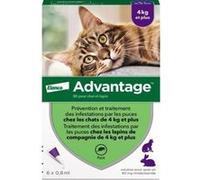 ADVANTAGE Solution Antipuce Chat Lapin 4kg 6 pipettes