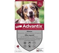 Advantix Solution antiparasitaire pour chien race moyenne 10 à 25 kg – 6 pipettes