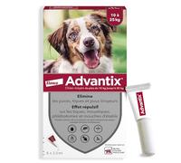 Advantix Chien Moyen entre 10 et 25 kg - Pipettes pour chien contre 6 parasites - Traitement en pipette pour une protection en continu pendant 4 semaines - 6 x 2,5 ml