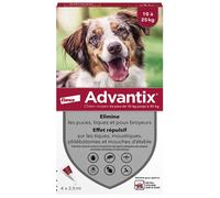 Advantix – Solution antiparasitaire pour chien race moyenne 10–25 kg – 4 pipettes