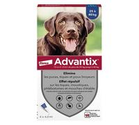 Advantix Grand Chien entre 25 et 40 kg - Pipettes pour chien contre 6 parasites - Traitement et protection pour votre chien pendant 4 semaines - 4 x 4,0 ml