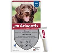 ADVANTIX Chien Solution Antiparasitaire Grande Race 25 à 40kg 6 pipettes