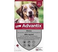 ADVANTIX Chien Solution Antiparasitaire Race Moyenne 10 a 25kg 4 pipettes