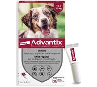 ADVANTIX Chien Solution Antiparasitaire Race Moyenne 10 à 25kg 6 pipettes