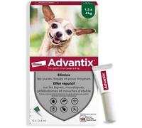 ADVANTIX Chien Solution Antiparasitaire Très Petite Race 1,5 à 4kg 6 pipettes
