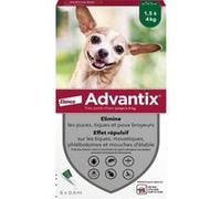ADVANTIX Chien Solution Antiparasitaire Tres Petite Race 1 5 a 4kg 6 pipettes