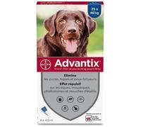 ADVANTIX Grand Chien - Anti-Puces et Anti-Tiques - 25-40KG - 4 Pipettes