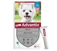 Advantix Petit Chien entre 4 et 10 kg - Pipettes pour chien contre 6 parasites - Traitement et protection pour votre animal pendant 4 semaines - 4 x 1,0 ml