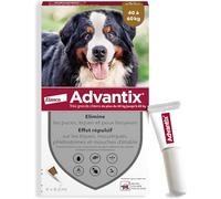 Advantix Très Grand Chien entre 40 et 60 kg - Pipettes pour chien contre 6 parasites - Traitement en pipette pour une protection en continu pendant 4 semaines - 4 x 6,0 ml