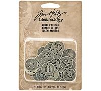 Advantus Idea-Ology jetons Chiffre en métal, 1,9 cm, Paquet de 31, Vieil Argent