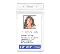 ADVANTUS Lot de 50 porte-badges verticaux sans PVC, taille d'insertion de 7,6 x 10,2 cm (75604)