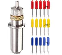 Advcer 15 pcs 30/45/60 degrés Vinyl Cutter Lames avec support de lame de coupe - Tout usage pour GCC VINYL film Cutter Traceur machine de (Zec-u1005, Dia. 2,0 mm, Offset Value 0,25 mm) Blades + Holder (15+1)