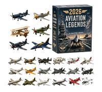 Advent 2026 24-Day Countdown Decor Aircraft Calendar Christmas | 2D Acrylic Aviation Collectibles for Kids Adults Collectorsm Bedroom Study Desk Bookshelf Home Apartment Office Living Roo