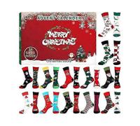 Advent calendar 2024 with socks - 24 days with different Christmas patterns for adults