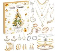Advent Calendar Bracelet Jewellery Advent Calendar 2025 24 Days Gold and Silver Including Earrings, Necklaces and More, Countdown Christmas for Kids ad