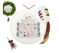 Advent Calendar Embroidery Kit, Christmas Countdown Calendar, Unique Figures Embroidery Kit, Holiday Arts And Crafts, Fabric Embroidery Kit, Complete Crafting Set, Beginner-Friendly Embroidery, Decora