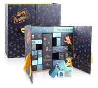 Advent Calendar, Fillable Advent Calendar, DIY Advent Calendar with 24 Christmas Gift Boxes, Advent Calendar Kit (blue)