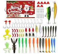 Advent Calendar Fishing Lure - 24 Days of Fishing Baits, Including Hard Lures, Soft Baits, Spinners and Crankbaits, Holiday Countdown Gift Set for Anglers (#H)