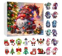 Advent Calendars 2025, 24 Days Christmas Countdown Advent Calendars with 24pcs 2D Acrylic Pendants Ornaments for Kids Adults