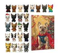 Advent Christmas Calendar - 2025 2D Acrylic Pendant Set, French Bulldog Ornaments, Cute Holiday Countdown Decoration for Wall, Window, Door, Tree, or Party Display, Indoor Home