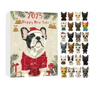 Advent Christmas Calendar - 2025 2D Acrylic Pendant Set, French Bulldog Ornaments, Cute Holiday Countdown Decoration for Wall, Window, Door, Tree, or Party Display, Indoor Home