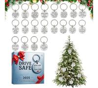 Advent Christmas - Calendar 2025 Acrylic 2D Holiday Countdown Set | Drive Safe Keychain Gift Combo Festive Decorative Calendar for Men, Husbands, School or Home Use, 10.24x7.09in